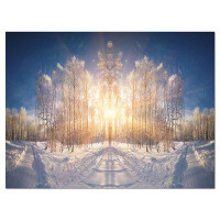 Design Art Horizontally Flipped Winter Land - Wrapped Canvas Photograph Print