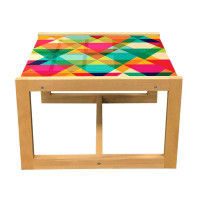 East Urban Home East Urban Home Geometric Coffee Table, Abstract Geometric Pattern Vintage Inspired Retro Colours Old St