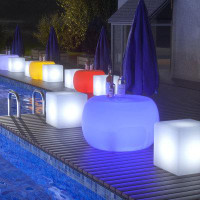 Ebern Designs Outdoor LED Colour Light-Up Bar Table Night Lamp Coffee Table Remote Control