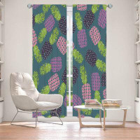 East Urban Home Lined Window Curtains 2-panel Set for Window Size by Metka Hiti - Fruit Pineapple