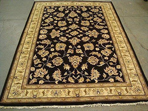Excellent Black Chobi Zeigler Mahal Vege Dyed Area Rugs Hand Knotted Carpet (7.11 x 5.8)' Canada Preview