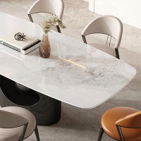 Orren Ellis Rectangular rock plate dining table