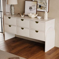 Latitude Run® Retro Style Rubber Wood Venner Three-Drawer Dresser