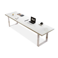 Orren Ellis 70.87" White Rectangular Manufactured Wood + acrylic desks