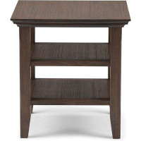 Loon Peak Loon Peak® Acadian SOLID WOOD 19 Inch Wide Square Transitional End Table In Farmhouse Brown, For The Living Ro