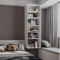 Latitude Run® 72"H x 18"W Modern Storage Bookcase, White Bookshelf