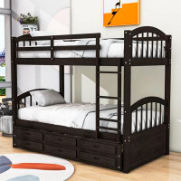 Harriet Bee Desseray Twin Over Twin 3 Drawer Standard Bunk Bed with Trundle by Harriet Bee