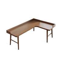 Corrigan Studio 70.87"Nut-brown L-shape Solid Wood desks