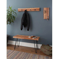 Union Rustic Ratcliff Industrial Solid Wood Metal Hairpin Live Edge Wall Mounted Coat Hook And Bench