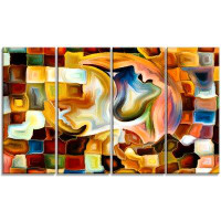 Made in Canada - Design Art Way of Inner Paint Abstract 4 Piece Graphic Art on Wrapped Canvas Set