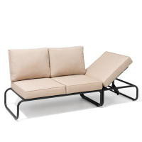 Ebern Designs 76.4" Metal Outdoor Patio Sofa