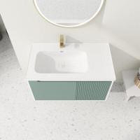 Ebern Designs Plainville 36'' Single Bathroom Vanity with Ceramic Top