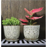 Bungalow Rose Joyah 2-Piece Ceramic Pot Planter Set