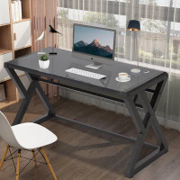 Ebern Designs Computer Desk With Glass Top, Home Office Desk Computer Table Modern Studying Working Writing Desk Table