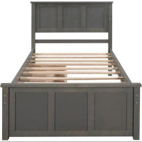 Red Barrel Studio Twin Size Platform Bed With Two Drawers,bed, Solid Wood Bed, Child, Adult, Modern Style,grey