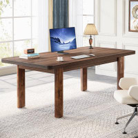 Mercer41 63-Inch Executive Desk with Solid Wood Legs