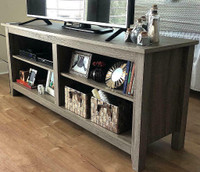 Wood TV Stand Media Console End Side Table Bookshelf Bookcase Shelves