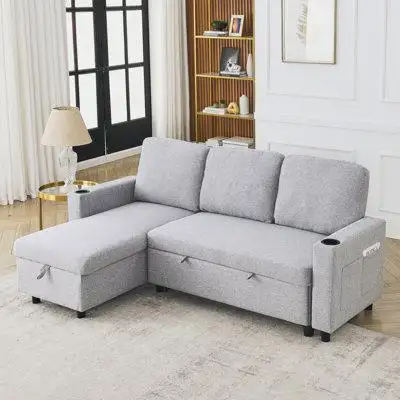 Latitude Run® Reversible Sleeper Combo Sofa with Pullout Bed, L-Shaped Combo Sofa Sofa Bed