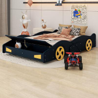 Zoomie Kids Eberhart Full Size Race Car-Shaped Platform Bed