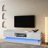 Ivy Bronx Modern Style, Wooden Frame, Tv Stand With Led Lights And Drawers For Bedroom Or Living Room