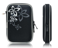 Xcessor Protectron T8 2.5 Inch Portable Case For Hard Drive HDD. Protective Bag With Flower Texture. Black