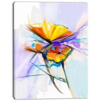 Made in Canada - Design Art 'Bouquet Flowers on Light Green Blue' Painting Print on Wrapped Canvas