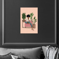 Oliver Gal Oliver Gal 'Fashion And Glam Plant Lady Fashion Lifestyle' Framed Canvas Art