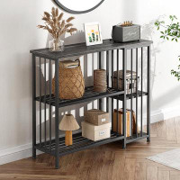 17 Stories Console Table, 39.4'' 3-Tier Sofa Tables For Entryway, Narrow Tables With Fall-Proof Fencing& Open Storage Sh
