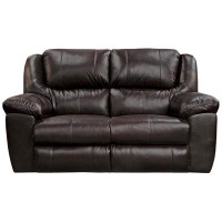 Red Barrel Studio Teone 65" W Genuine Leather Pillow Top Arm Reclining Loveseat
