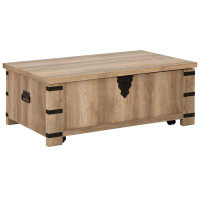 Loon Peak Classic 47 Inch Coffee Table, Lift Top Concealed Storage, Rustic Brown Wood