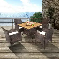 Lark Manor Akyrie Square 4 - Person 35.5'' Long Dining Set with Cushions