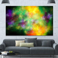 Made in Canada - Design Art 'Colourful Sky with Blur Stars' Graphic Art on Wrapped Canvas