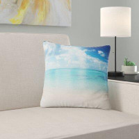 East Urban Home Seascape Sand of Beach Caribbean Sea Pillow