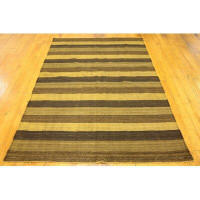 Isabelline One-of-a-Kind Warminster Hand-Knotted New Age Brown 5'2" x 7' Wool Area Rug