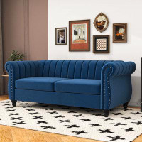 House of Hampton Jaxzan 82.5'' Upholstered Sofa with Rolling Arms, Sofa Couch with Solid Wood Legs for Living Room