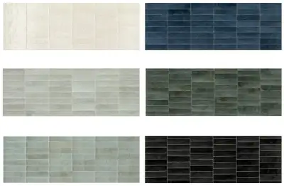 SATURN SERIES - Glossy Glazed Porcelain (Non-Rectified) 6 x 24 cm (2.5" x 9.5") Available in 8 Color...