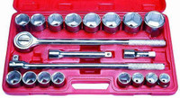 21 Pc 3/4 Drive 6 Point Carbon Steel Socket Set (SAE/Metric)