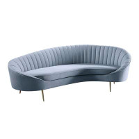 Everly Quinn Coinde Light Gray Upholstered Sofa
