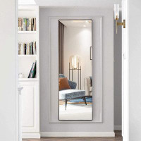 Latitude Run® Full Length Floor Mirror With Tempered Lens, Free Standing Body Mirror, Wall Hanging Mirror-Square Bracket