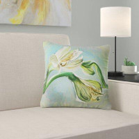 Made in Canada - East Urban Home Floral Lily Flower Sketch Watercolor Pillow