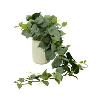 Primrue Midcre 16'' Faux Ivy Plant in Ceramic Vase