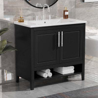 Hokku Designs Multi-functional Bathroom Cabinet with Doors and Drawers,with Sink