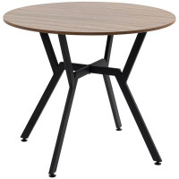 17 Stories Dining Table Round Kitchen Table w/ Steel Frame for Dining Room