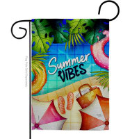 Breeze Decor Summer Pool Vibes 2-Sided Polyester 19 x 13 in. Garden Flag