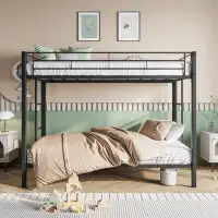 17 Stories Metal Bunk Bed Twin Over Twin