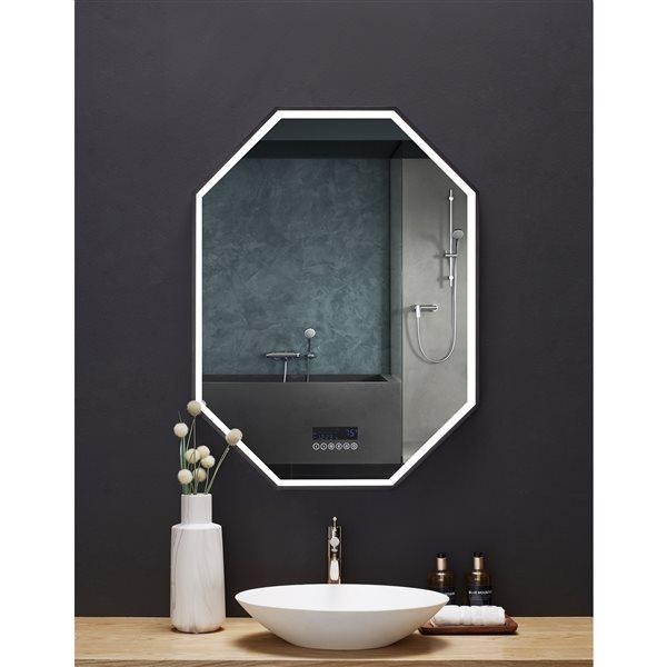 Ancerre Designs Otto 24 or 30 inch LED Lighted Fog Free Octagonal Bathroom Mirror w Bluetooth  ANC in Floors & Walls in Ottawa - Image 2