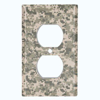 WorldAcc Metal Light Switch Plate Outlet Cover (ACU Camouflage - Single Duplex)