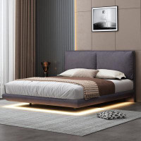 Latitude Run® Upholstered Platform Bed with Sensor Light and 2 Large Backrests and USB Port