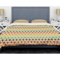 Made in Canada - East Urban Home Abstract Green/Orange/Red Microfiber Modern & Contemporary Duvet Cover Set