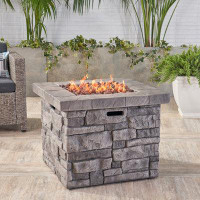 17 Stories Cookson 24" H x 30" W Stone Propane Outdoor Fire Pit Table